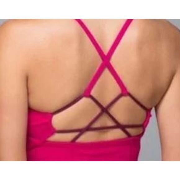 Lululemon Dancing Warrior Tank Jeweled Magenta Luon Strappy Back Yoga Top 8 - Picture 8 of 9